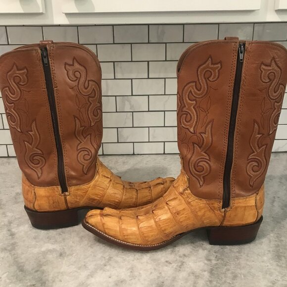 Lucchese Caiman Tail Hornback Boots Mens Size 12 D Cowboy Western 2000 Buffalo - Picture 8 of 15